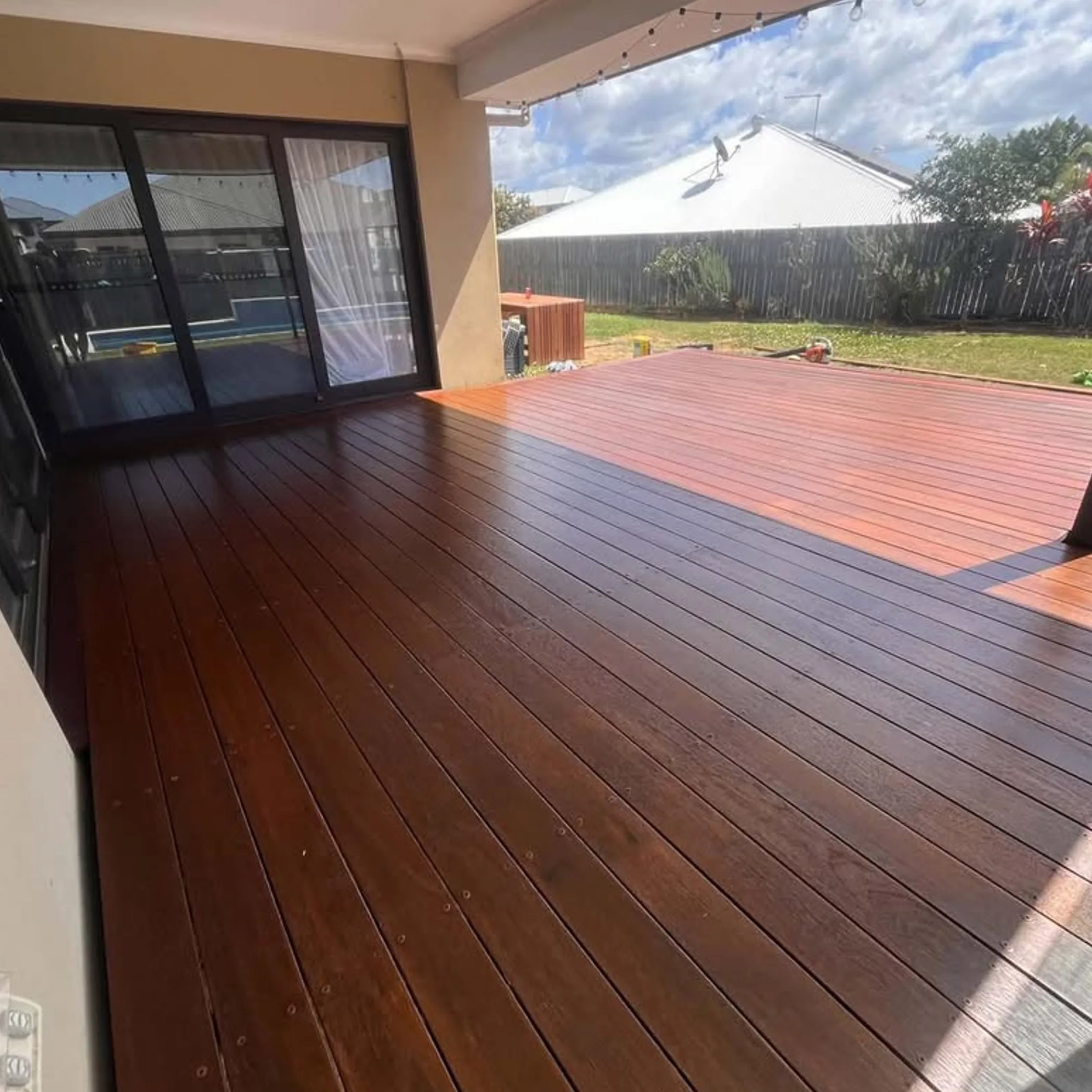 restored timber outdoor deck